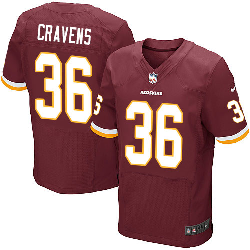 Men's Elite Su'a Cravens Nike Jersey Burgundy Red Home - #36 NFL Washington Redskins